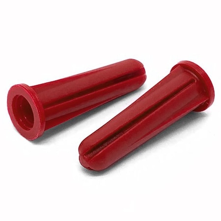 Boltsandnuts.Com 50 Pieces No 10 No 12 x 1in Conical Plastic Drywall Anchor Red, 50PK 10-12X100ACLPLAS/RED-50